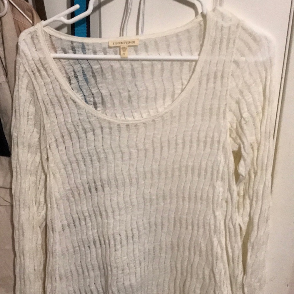 Eileen Fisher White Long Sleeve Dress
